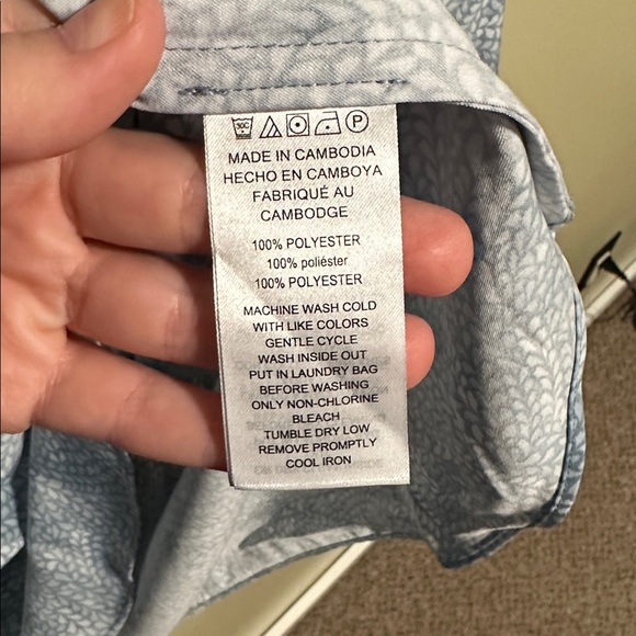 NWT Michael Kors Blouse Size Large Blue and White - Picture 7 of 7